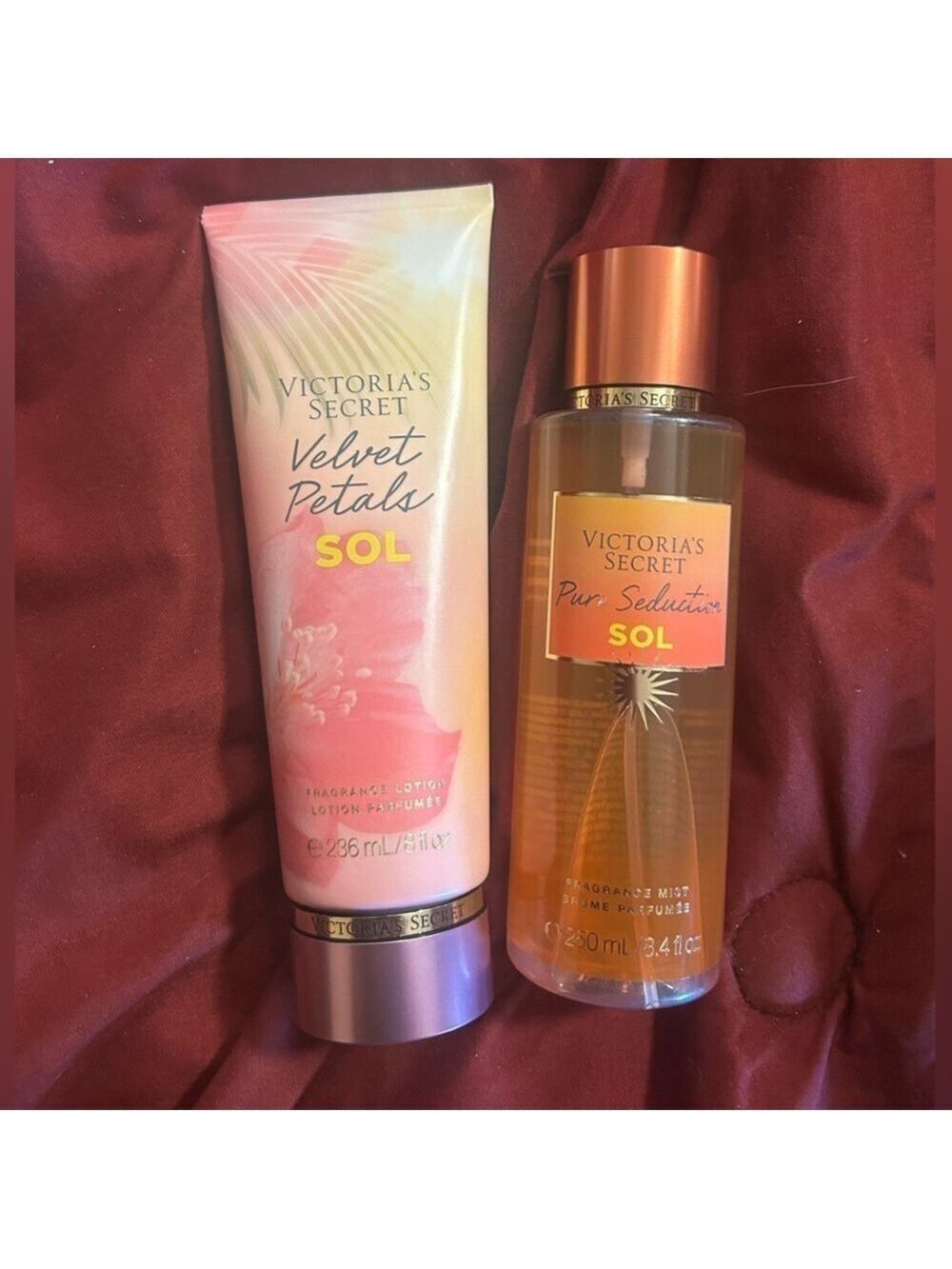 Victoria's Secret Velvet Petals and Pure Seduction Set - Pink and Gold
